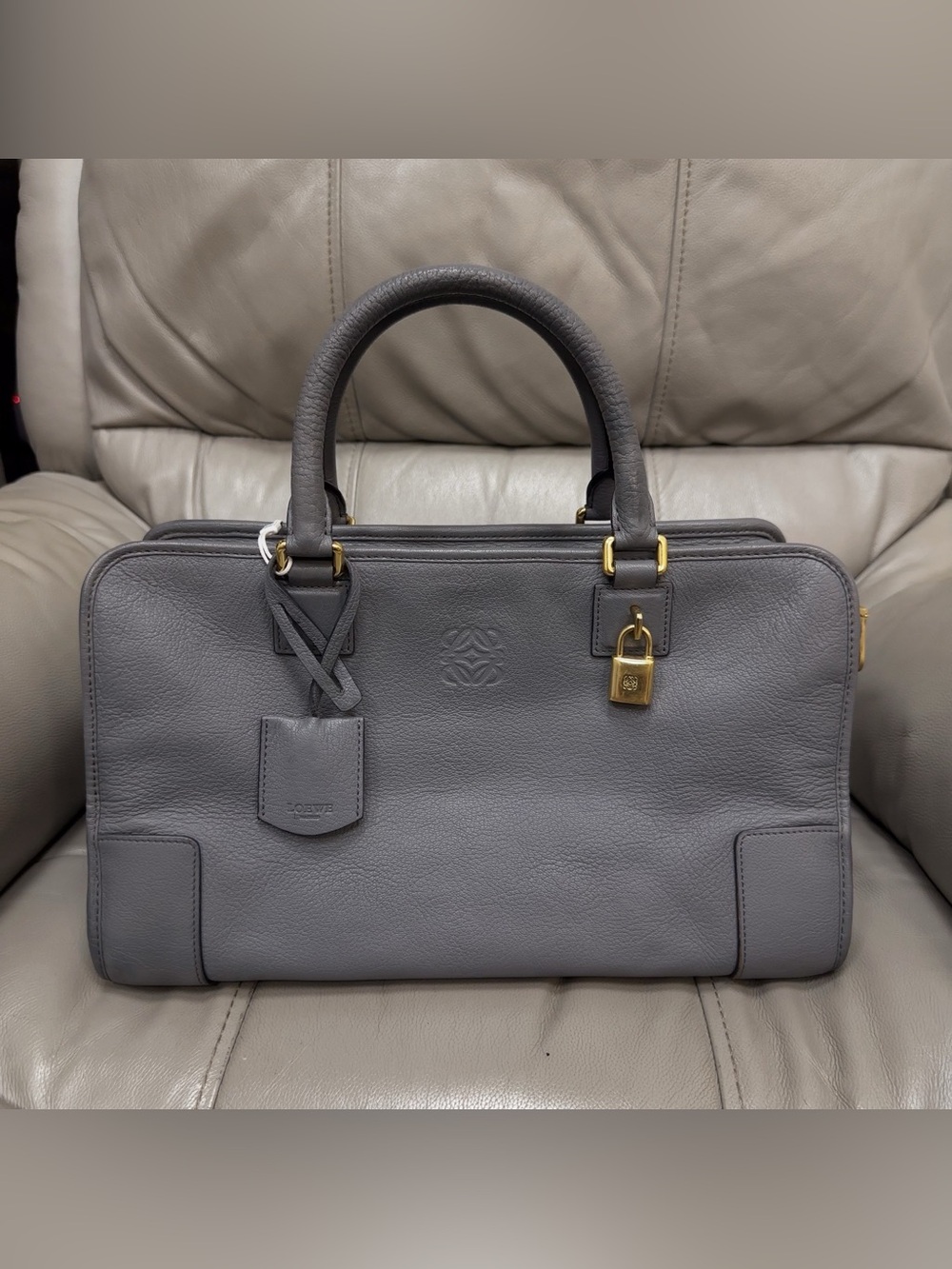 Loewe Calfskin Amazona 35 Gray